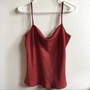 Le Lis Maroon Cowl Neck Tank Top*